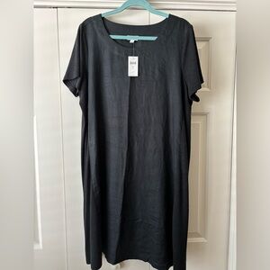 J. Jill Charcoal Short Sleeve Dress